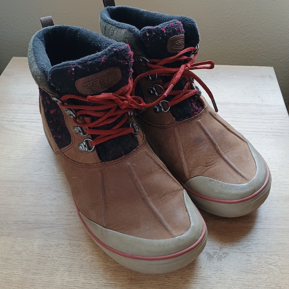 Elsa II Ankle Wool Waterproof Boot Women's Size 9 Brown Red